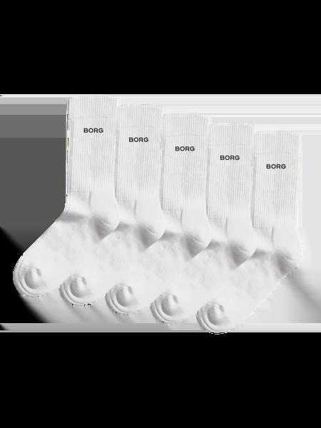 Björn Borg Essential Crew Socks 5-pack Hvid, 35-38