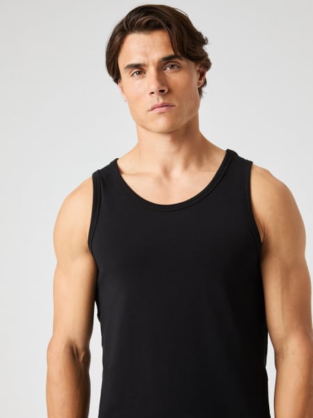 Björn Borg Core Slim Tank 2-pack Sort, XXL