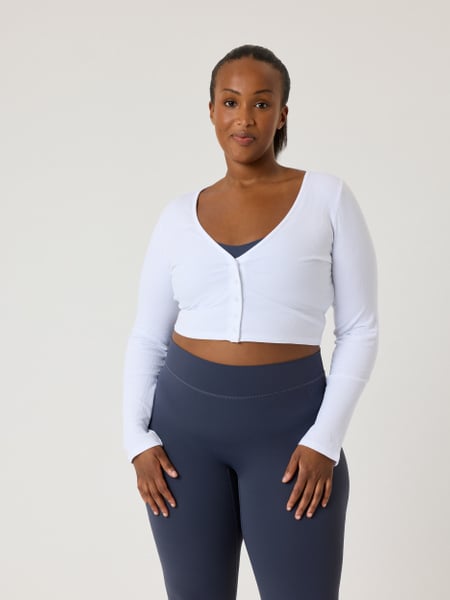 Björn Borg Alice Stenlöf Cropped Rib Cardigan Hvid, L
