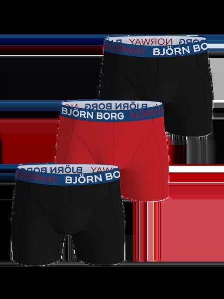 Björn Borg Cotton Stretch Boxers Norway 3-pack Sort, XL
