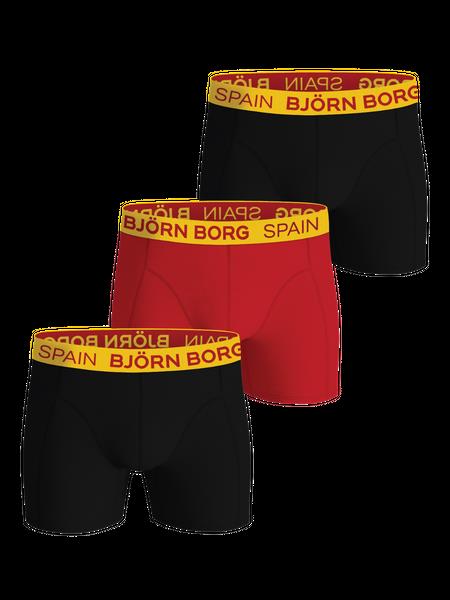 Björn Borg Cotton Stretch Boxers Spain 3-pack Sort, L