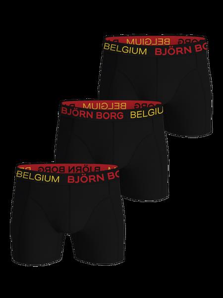 Björn Borg Cotton Stretch Boxers Belgium 3-pack Sort, XL