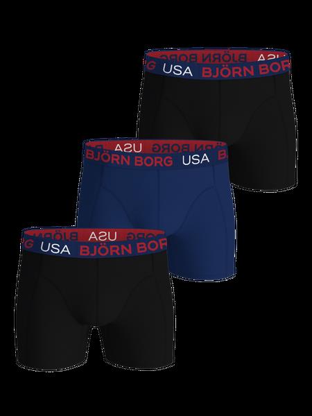 Björn Borg Cotton Stretch Boxers Usa 3-pack Sort, L