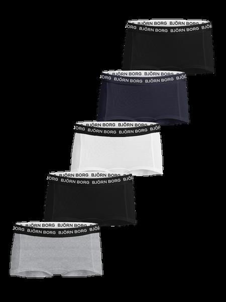 Björn Borg Cotton Stretch Boxer Shorts 5-pack Sort, 122-128