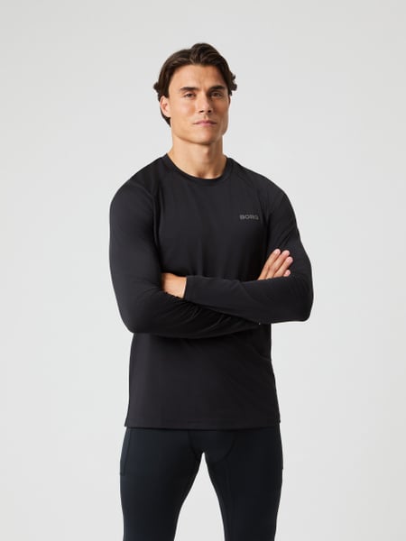 Björn Borg Borg Performance Long Sleeve Brushed T-shirt Sort, XL