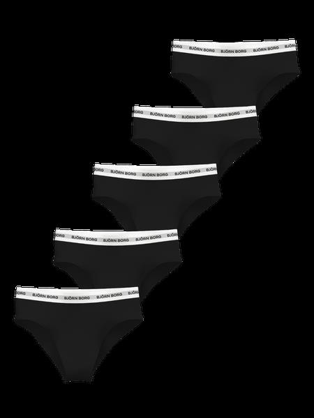 Björn Borg Logo Highwaist Briefs 5-pack Sort, XL