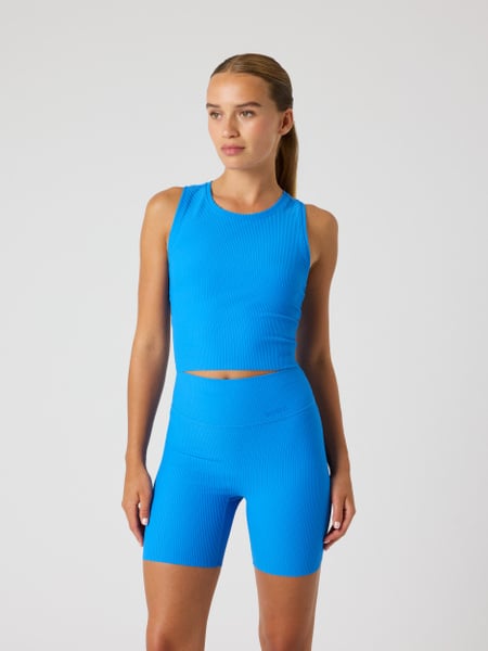 Björn Borg Studio Ribbed Cropped Tank Top Blå, XS