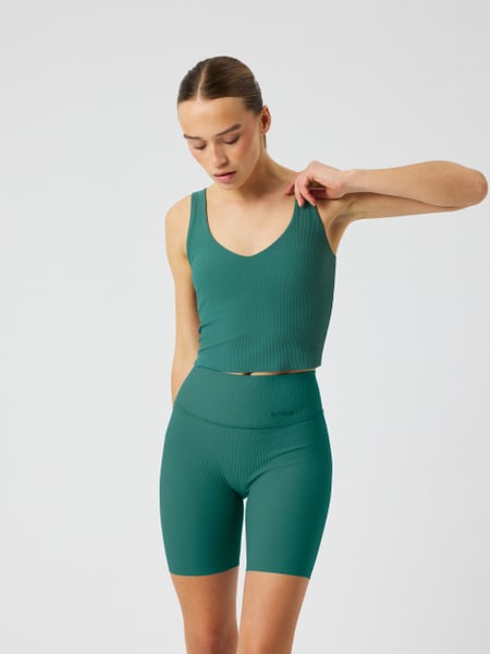 Björn Borg Studio Ribbed V-neck Top Grøn, XS