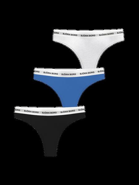Björn Borg Logo Thongs 3-pack Sort, XL