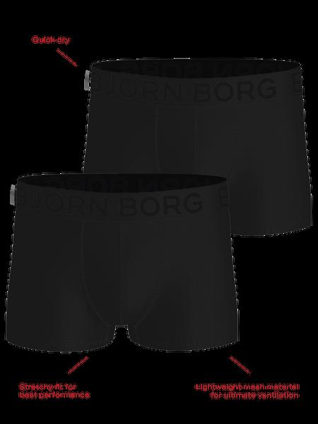 Björn Borg Sports Mesh Trunks 2-pack Sort, M