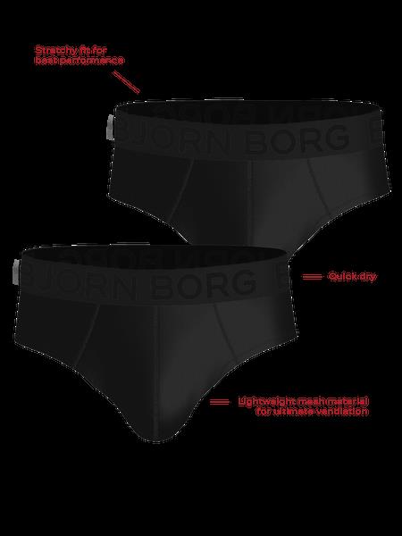 Björn Borg Sports Mesh Briefs 2-pack Sort, XS