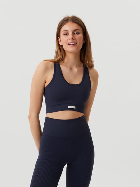 Björn Borg Studio Seamless Low Sports Bra Marineblå, LXL
