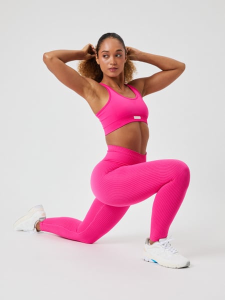 Björn Borg Studio Seamless Ribbed Tights Pink, L