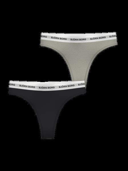 Björn Borg Core Logo Thong 2-pack Grøn, XS