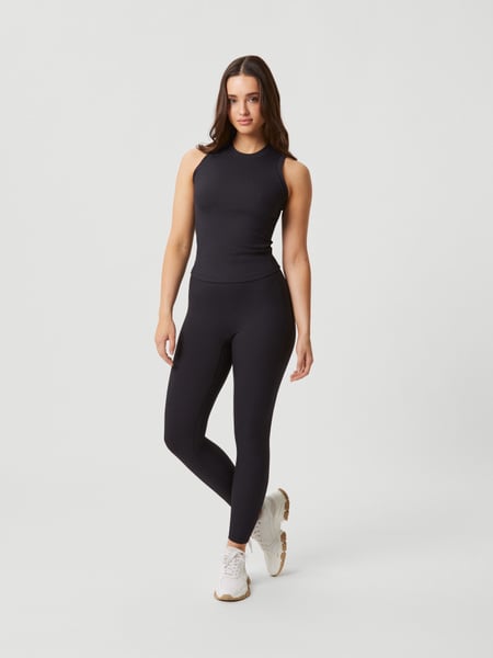 Björn Borg Studio Highwaist Rib Tights Sort, XXL