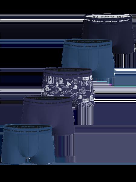 Björn Borg Cotton Stretch Trunks 5-pack Blå, XS
