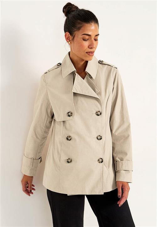 Cellbes of Sweden Dobbeltbrystet, kort trenchcoat