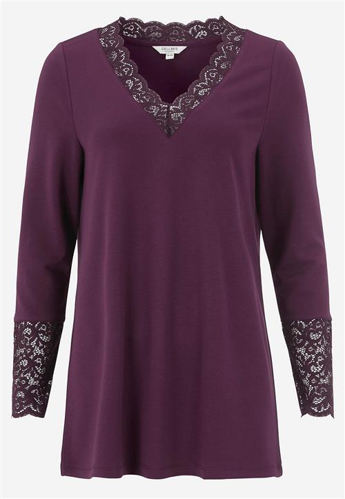 Cellbes of Sweden Jerseytunika med blondedetaljer