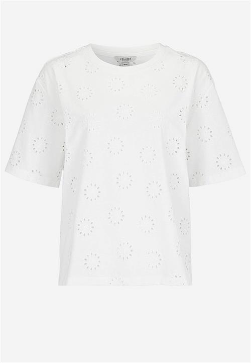 Cellbes of Sweden Jerseytop med broderet hulmønster