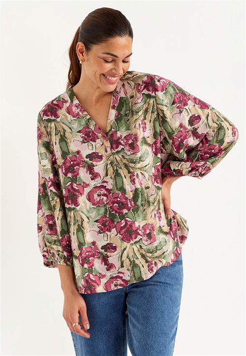 Cellbes of Sweden Viskosebluse med et blomstermønster