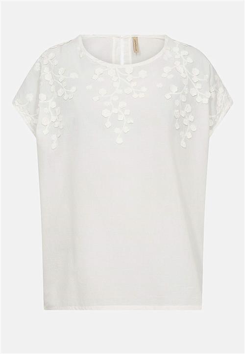Soyaconcept Bluse med blomsterapplikationer og broderi