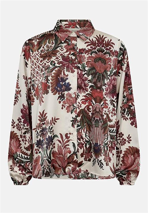 Freequent Vævet, mønstret bluse i satin