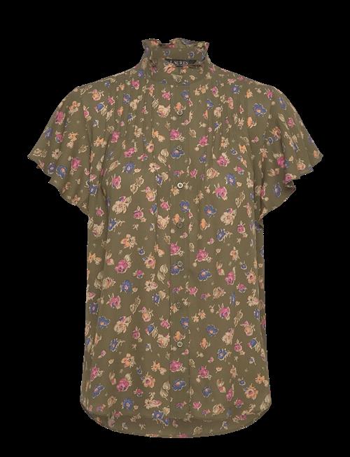 Lauren Ralph Lauren | Floral Georgette Flutter-Sleeve Shirt | S