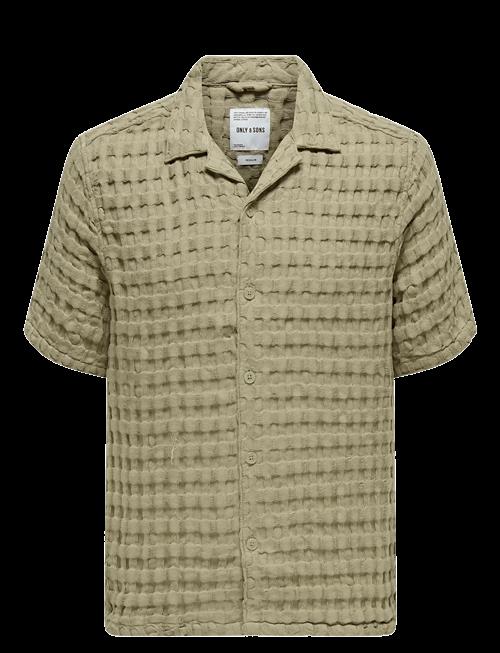 ONLY & SONS | Onsbraddock Reg Ss Resort Waffle Shirt | XL