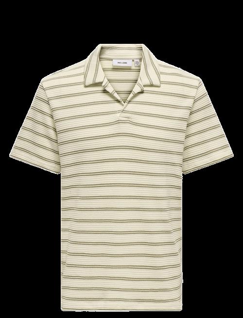ONLY & SONS | Onsian Reg Stripe Struct Ss Resort Polo | XS