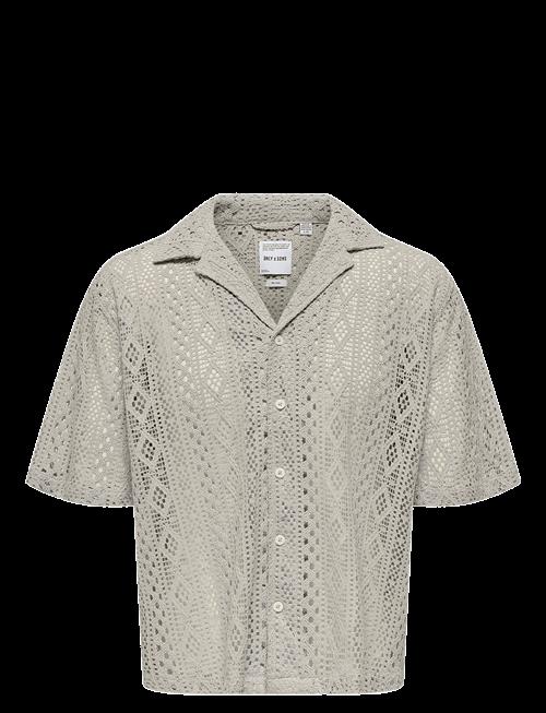 ONLY & SONS | Onsnovak Rlx Resort Ss Lace Shirt | S