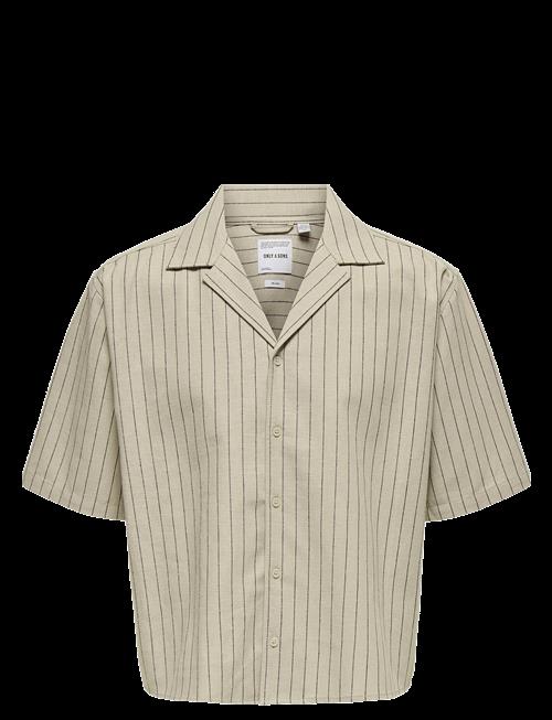 ONLY & SONS | Onsemilo Rlx Ss Linen Resort Shirt 0256 | M