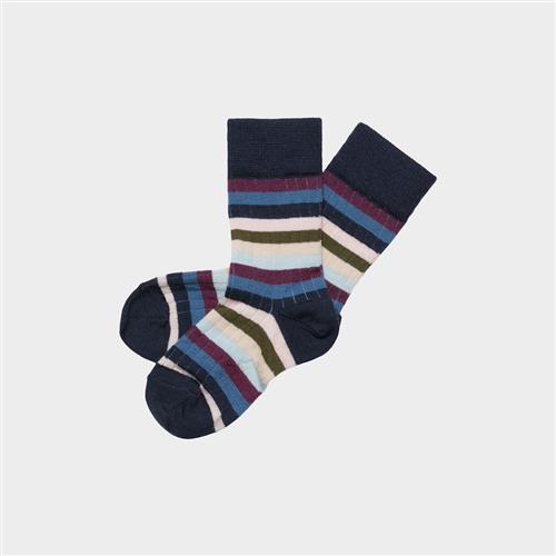 FUB 2-Pack Classic Striped Socks Dark Navy Multi Stripe Dark Navy Multi Stripe 33-36 EU  Marineblå  33-36 EU  Drenge, Piger