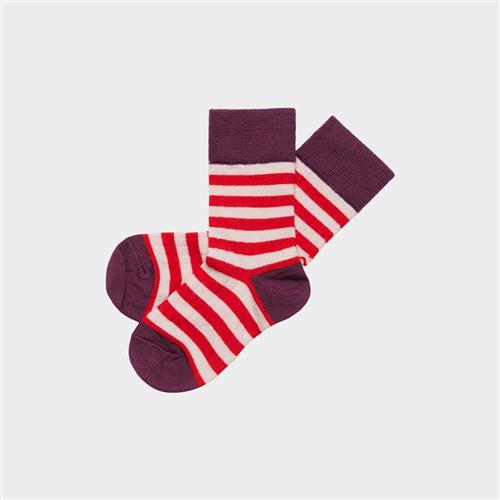 FUB 2-Pack Classic Striped Socks Violet Classic Red Violet Classic Red 25-28 EU  Rød  25-28 EU  Drenge, Piger