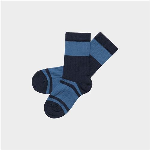 Se FUB 2-Pack Colour Block Striped Socks Deep Indigo Deep Indigo 19-21 EU  Blå  19-21 EU  Drenge, Piger hos Babyshop