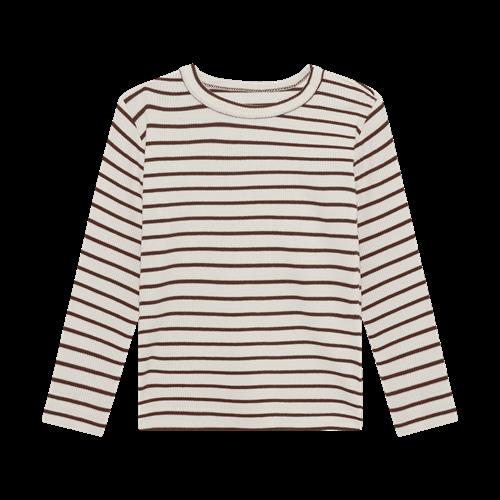 EnFant T-shirt LS Rib Stripe Chestnut Chestnut-80 cm  Brun  80 cm