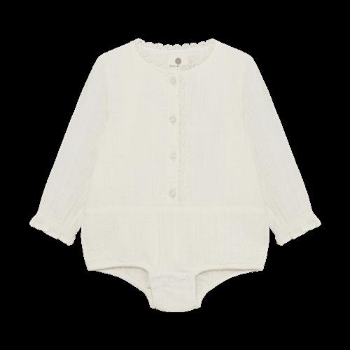 EnFant Romper Woven Pearled Ivory Pearled Ivory-62 cm  Beige  62 cm