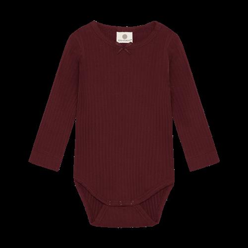 EnFant Body LS Pointelle Burgundy Burgundy-62 cm  Rød  62 cm