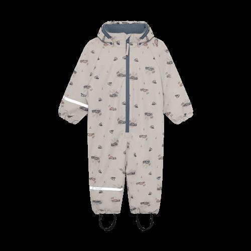Celavi Rainwear Suit - AOP, w. fleece Nacreaous Clouds Nacreaous Clouds-110 cm  Brun  110 cm