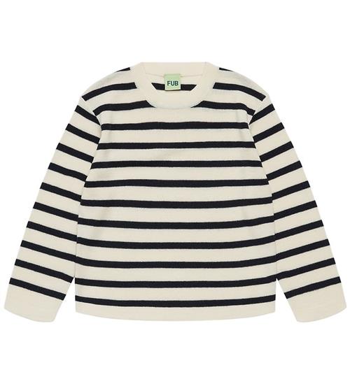 FUB Bluse - Strik - Uld - Ecru/Navy