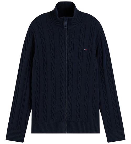 Tommy Hilfiger Cardigan - Strik - Cable - Dark BlueBLUE