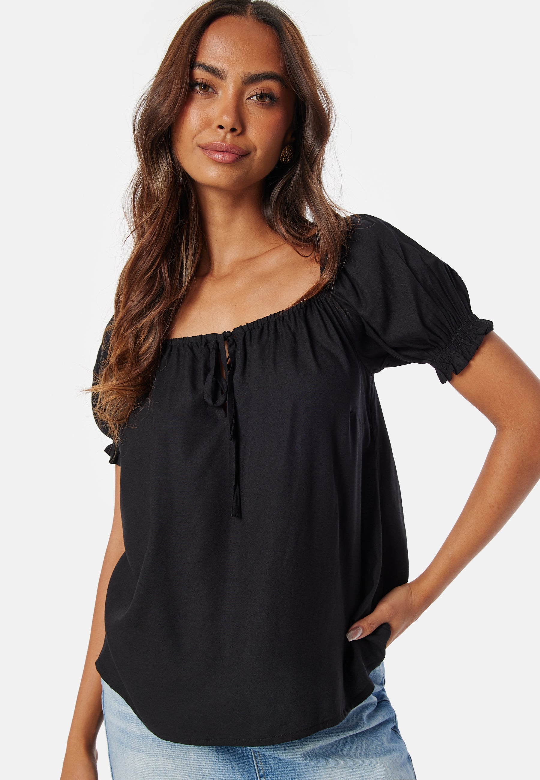 BUBBLEROOM Front Tie Blouse