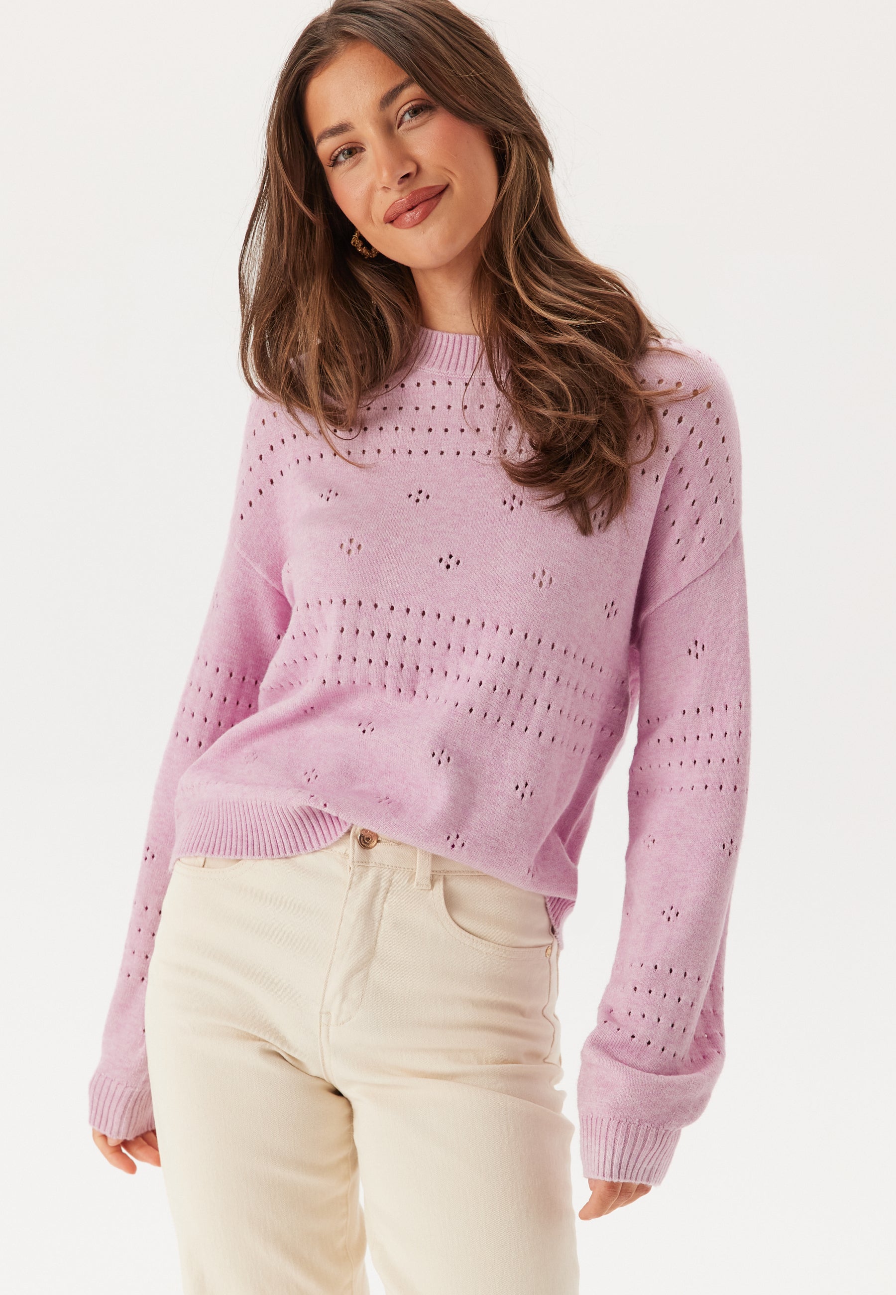 VILA Viril L/S O-Neck Pointelle Knit