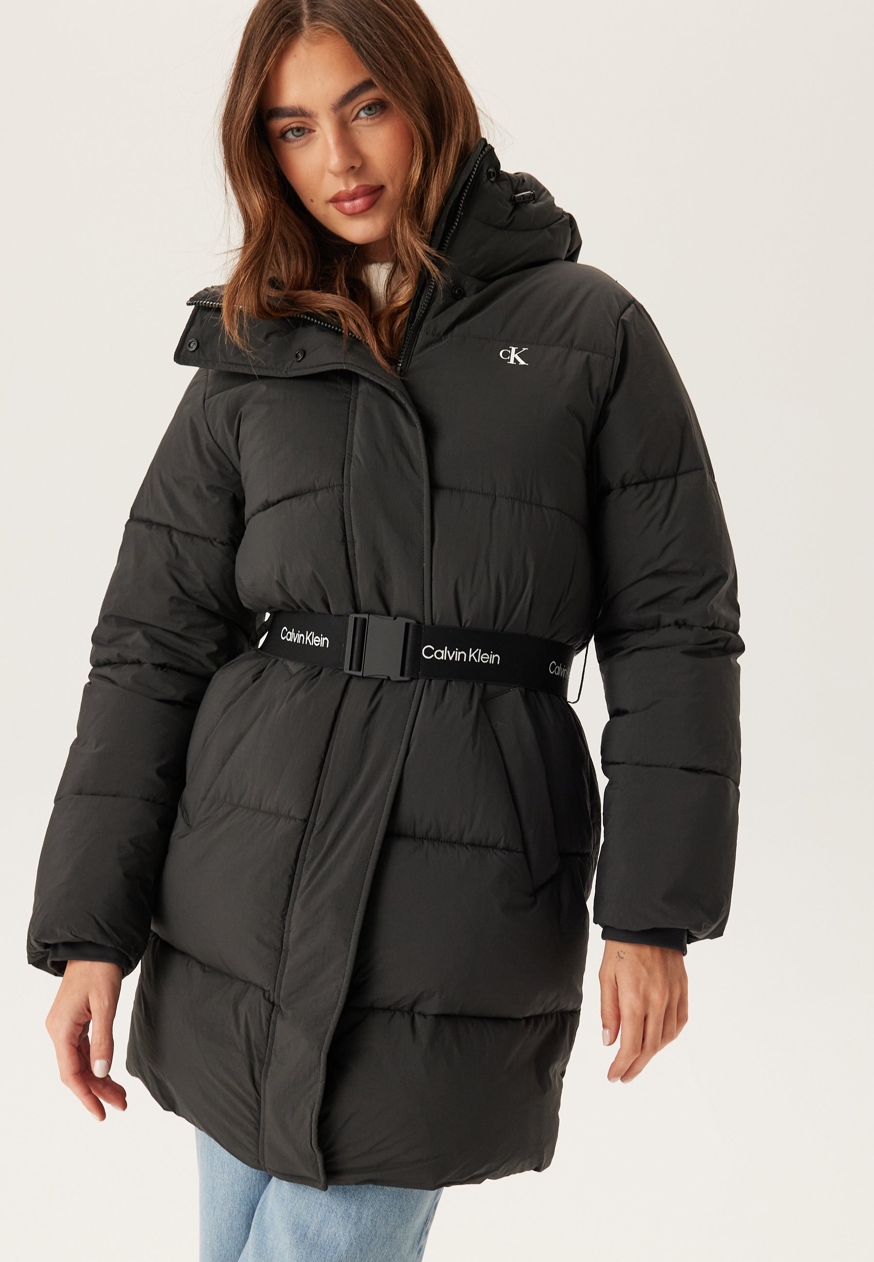 Calvin Klein Jeans Belted Midweight Long Puffer