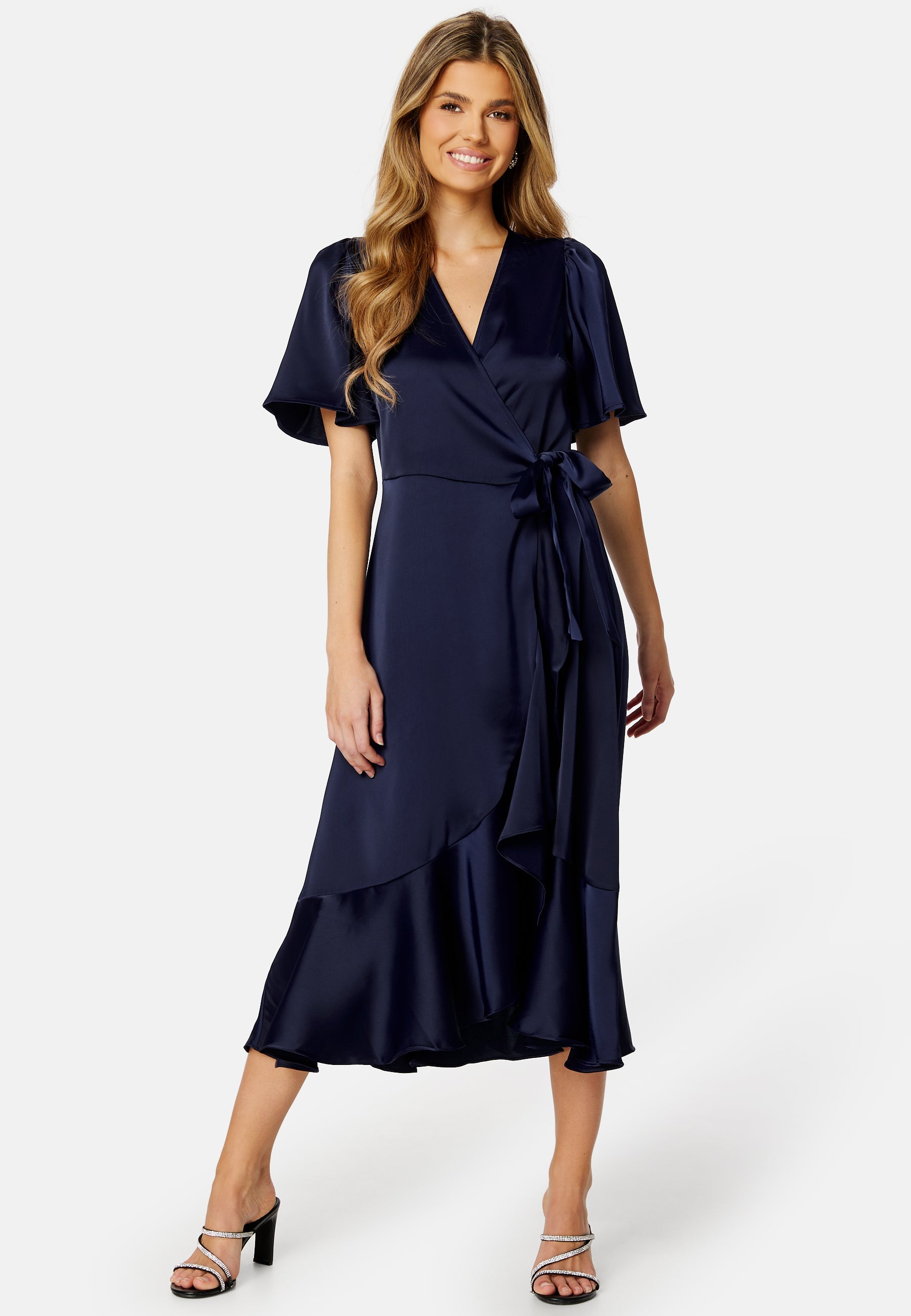 YAS Thea 2/4 Midi Wrap Dress