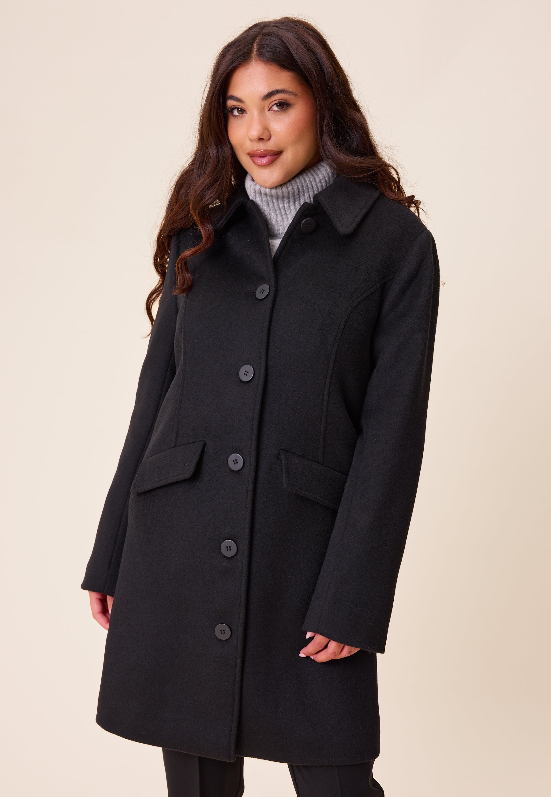 Happy Holly Straight Wool Blend Coat