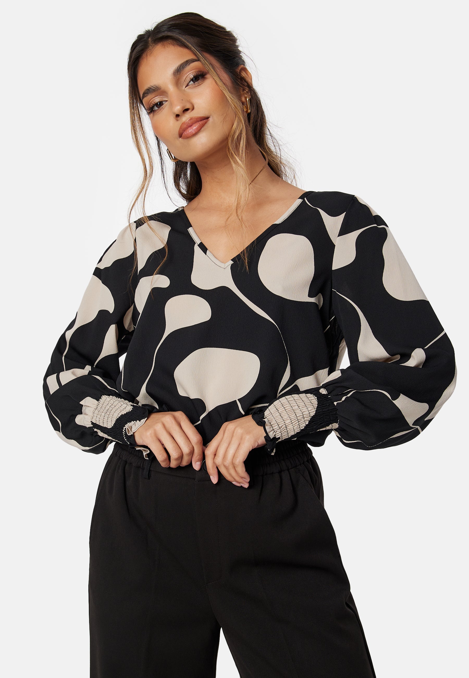 VERO MODA Vmlydia LS V-neck smock top