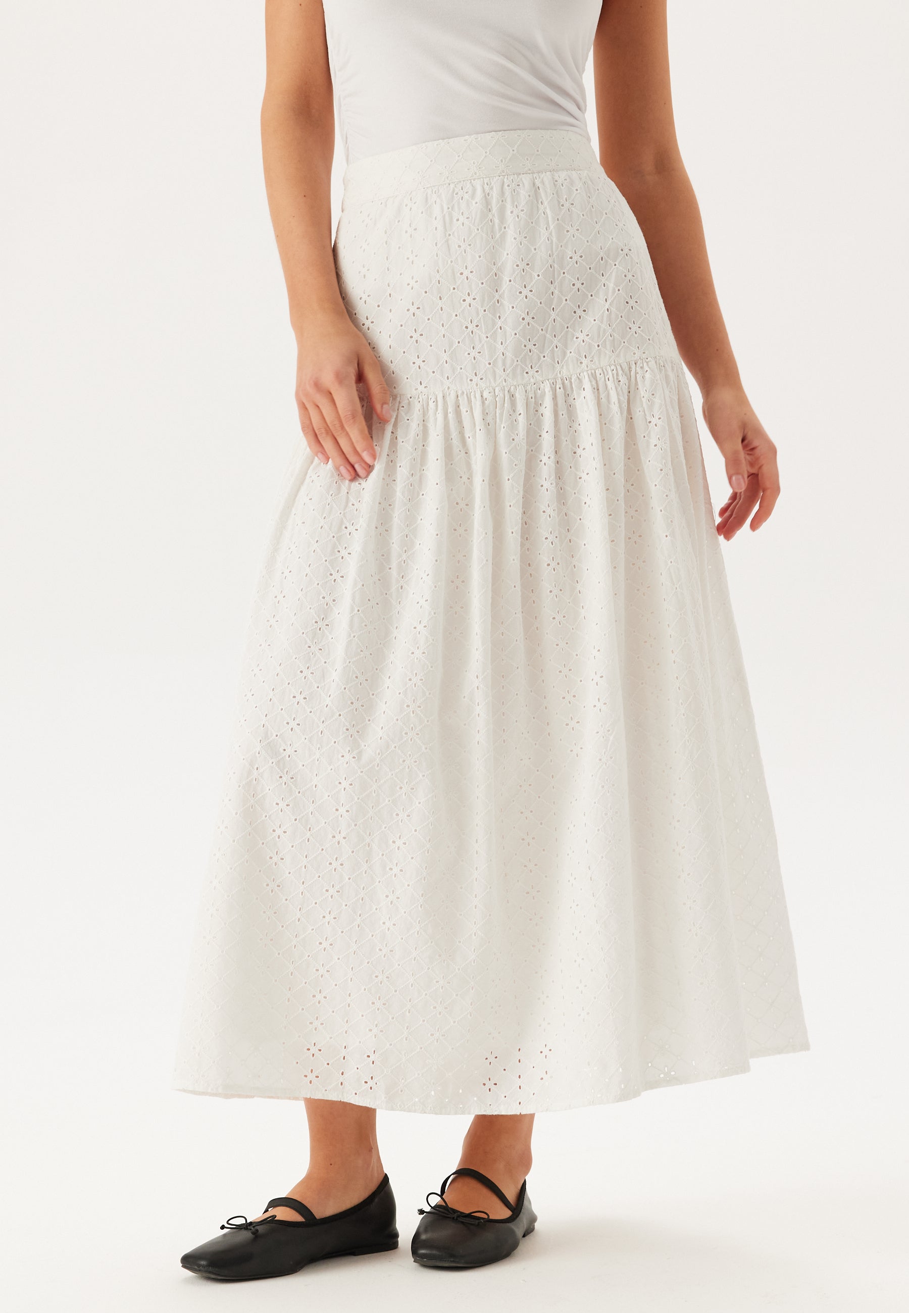 SELECTED Slfhannah Mw Long Broderi Skirt