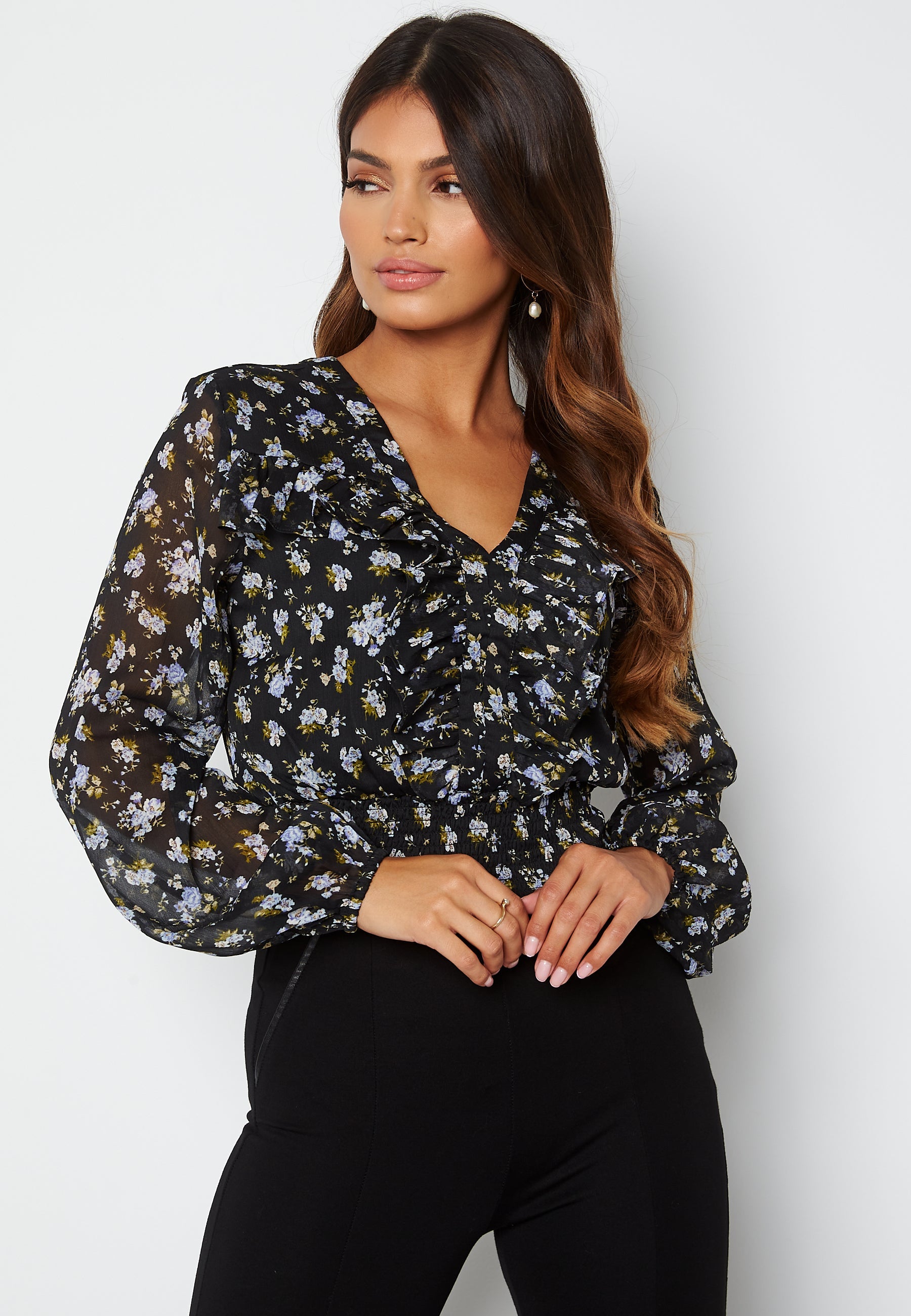 BUBBLEROOM Minty flounce blouse