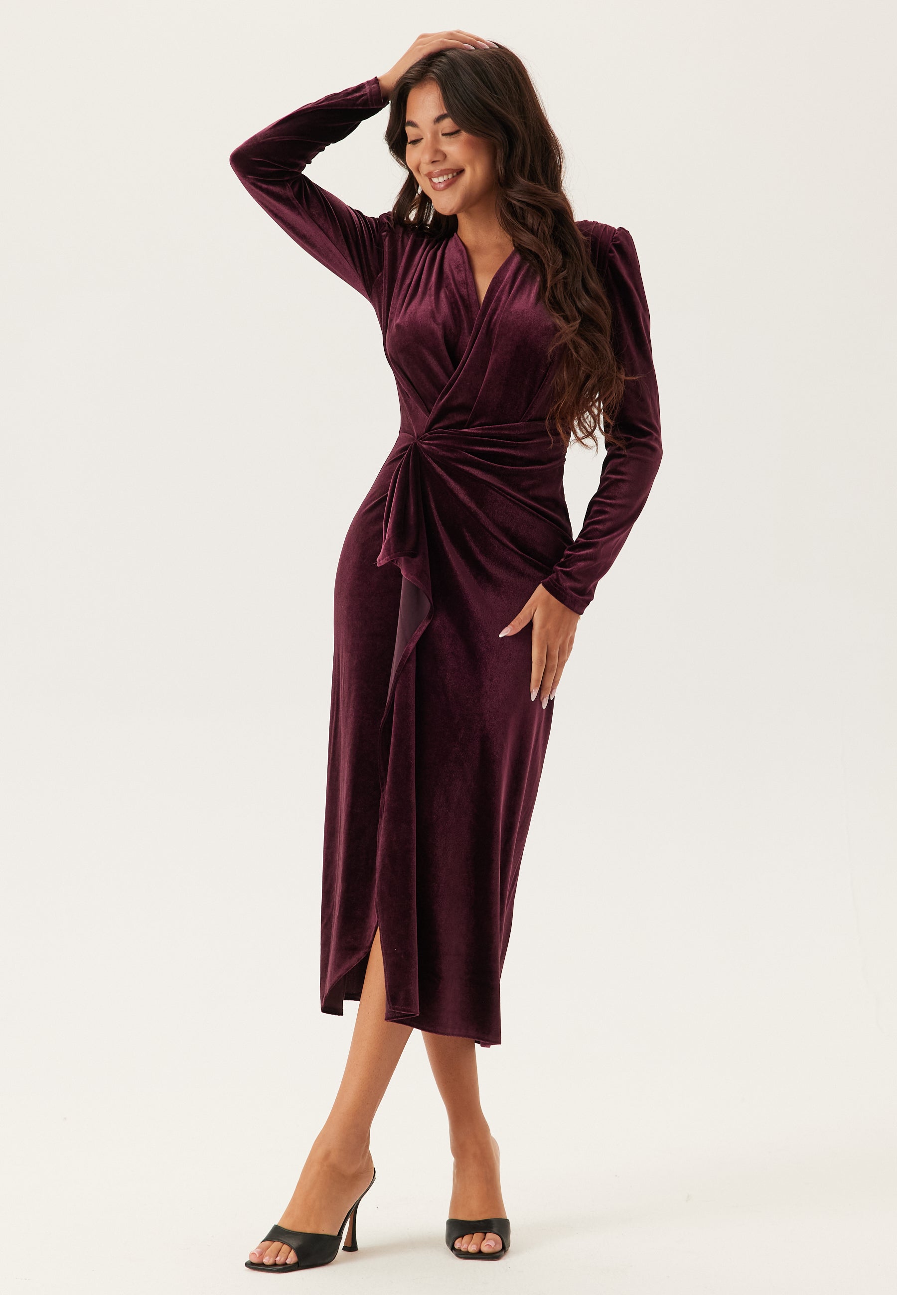 Chiara Forthi Overlap Velvet Dress