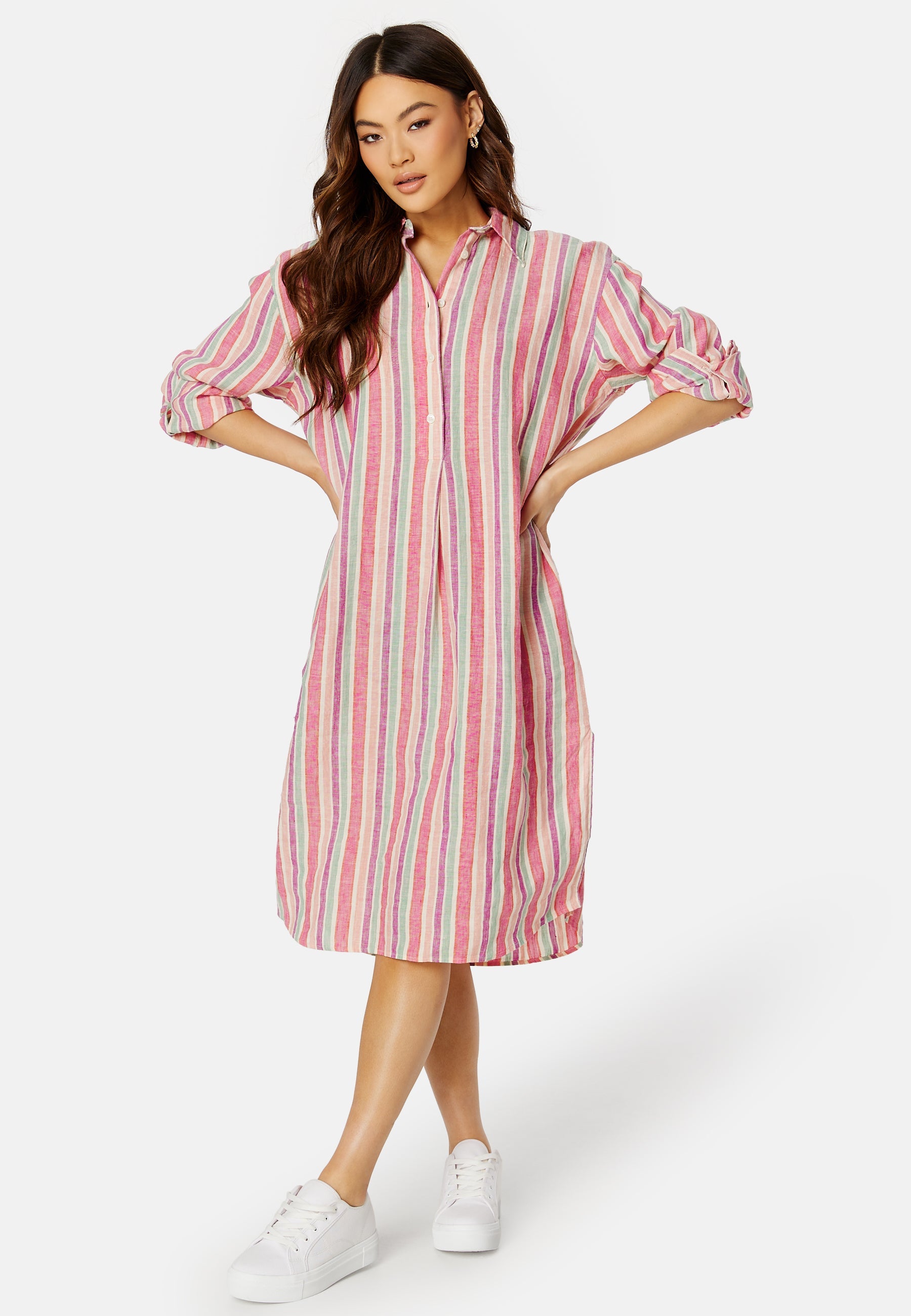 GANT Multistrip Linen Shirt Dress